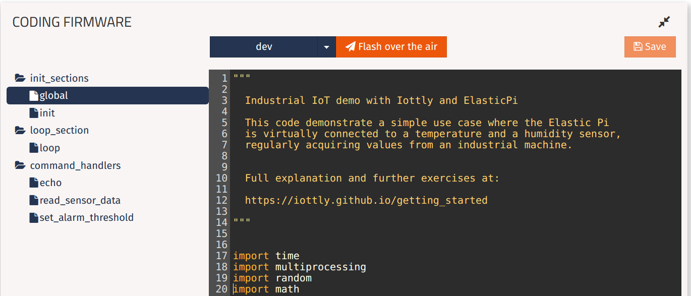Management Scripts panel